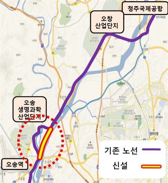 오송~청주공항 연결도로 위치도/행복청