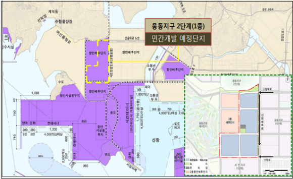 웅동2단계 사업위치 평면도/해수부