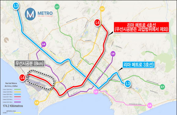 리마 메트로 4호선 사업 위치/국토부