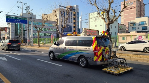 포항시 남구 해도동 일대 도로 지반탐사 전경(사진=국토안전관리원)