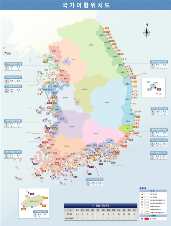 국가어항위치도/해양수산부